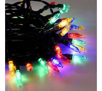 Catena di luci Vintage 10 metri da 100 Led Multicolore con cavo verde a batteria Wisdom