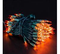 Catena di luci Vintage 10 metri da 100 Led Arancione con cavo verde a batteria Wisdom