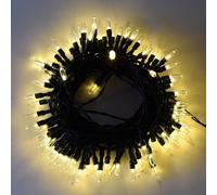 Catena di luci Vintage 10 metri da 100 Led Bianco Caldo con cavo verde a batteria Wisdom
