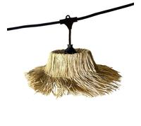 Catena luminosa esterna collegabile 10,2 m con 14 lampadine LED filamento E27 bianco caldo TAHITI LIGHT Paralume in paglia bohémien