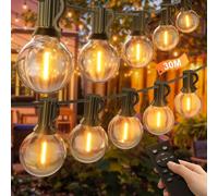Catena Luminosa Esterno 30 Metri, Dimmerabile Catena di Luci per Esterno con Telecomando, LED Lucette da Esterno con 50+2 G40 Lampadine per Giardino, Gazebo, Terrazze, Campeggio, Balcone, Giardini
