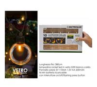 Catena Luminosa Esterno Con Pannello Solare 10 Lampadine Luce calda 380 cm