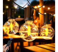 Catena Luminosa Esterno Con Telecomando, 30M G40 Luci da Esterno Giardino con 43+2 LED Plastica Lampadine, 2700K Bianco Caldo, Catena Luci Esterno Impermeabile IP44 per Giardino Terrazzo Feste