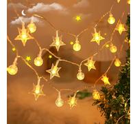 Catena Luminosa Esterno,luci natale esterno stella,Luci da Giardino a Batteria,20 LED 3-metro IP44,Decorazione Luci Esterno Interno per Natale,Matrimonio,Festa,Patio,Cortile,Portico