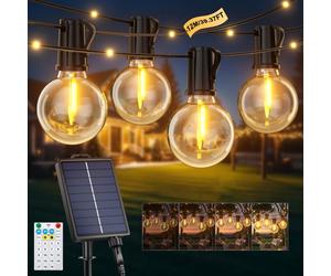 Catena Luminosa Esterno Solare 12M 14+1 G40 Lampadine LED Luci Solari per