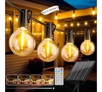FIFlying Ghirlande di luci solari da giardino, 31,9 m, luci solari da giardino, con 45 + 2 lampadine G40, per giardino, patio, caffè, feste, terrazza