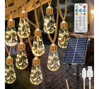 Catena Luminosa Esterno Solare 8M 16 Lampadine LED Luci Giardino Solare