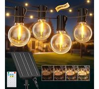 Catena Luminosa Esterno Solare Giardino 20M 25+1 G40 Lampadine LED Luci Solari per Esterni 19 Modalità Impermeabile Luci Solari Esterno con 48 LEDs per Feste Giardini Terrazze Outdoor Decorative