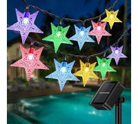 Catena Luminosa Esterno Solare, ZVO 50 LED 7M Luci Stringa Stella Energia Solari, 8 Modalità Lucine Fatate Della Decorative Interno Impermeabile IP65 per Giardino Festa Albero Natale(Multicolore)