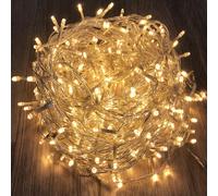 Catena luminosa LED 300 interno ed esterno bianco caldo cavo trasparente...
