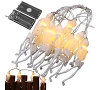 Catena luminosa LED di Halloween con scheletri 2 m, 10 pendenti, bianco caldo