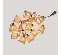 Catena Luminosa LED Esterno Con Spina 5m Lungo + 3M Cavo IP44 2200 K Bambù
