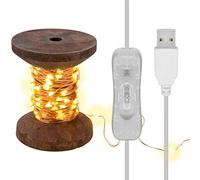 Catena luminosa LED USB "bobina" piccola 100 LED bianco caldo