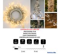 catena luminosa luci di natale da esterno interno a led per albero giardino cavo