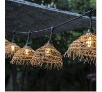 Catena luminosa - LUMISKY - Hawaii Light - Collegabile - Esterno - Paralume in polyrattan - 10 lampadine a filamento LED E27