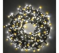 Catena di luci 15 metri da 300 Led Bianco Caldo con cavo verde Wisdom