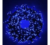 Wisdom Catena luminosa 15 metri 300 LED Blu cavo verde per interno ed esterno
