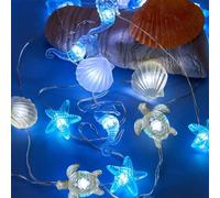 Catena Luminosa per animali marini,2m 20 LED Luci Esterno Interno Giardino,Luci Lucine per Decorazione,Luce Led Marino Stella Di Mare Conchiglie,per Giardino Camera da Letto Parete