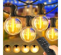 Catena luminosa per esterni a LED, 20 m, 33 lampadine, illuminazione | Resistente alle intemperie, dimmerabile, telecomando, giardino, balcone, gazebo, terrazza, feste, esterni, luci per feste