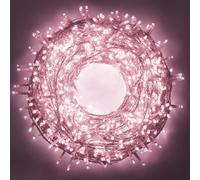 Catena luminosa per interno esterno cavo trasparente 300 led 18 Metri Natale