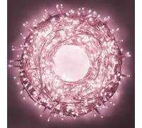 Catena di luci 15 metri da 300 Led Rosa con cavo trasparente Wisdom