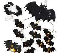 Catena luminosa pipistrelli 10 LED, 2 m, bianco caldo, a batteria