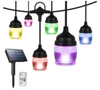 Catena Luminosa Solare 9MT RGB 12 Lampadine Stringa Decorativa Luci Di Natale