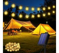 Catena Luminosa Solare da Esterno 30 LED 8.1m Luci Solari da Giardino con 8