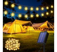 Catena Luminosa Solare da Esterno 60 LED 13.2m, Luci Solari da Giardino con 8 Modalità e Funzione Memoria, IP65 Impermeabile, Luci Decorative per Terrazzo, Balcone, Gazebo, Festa (Bianco Caldo)