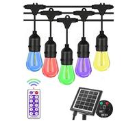 CATENA LUMINOSA SOLARE DA ESTERNO GIARDINO 10 MT 10 LAMPADINE LUCE RGB MZ-LXY