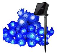 Catena Luminosa Solare, KEEDA 50 LED Rosa Fiore Stringa Luci Solari Impermeabile Esterno Giardino Decorazione per Terrazza Cortili Matrimonio Natale Festa (Blu)
