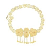 Catena lunga da donna con strass a forma di fiore, per danza del ventre e gioielli etnici, Misura unica, Metallo Metallo Esotico
