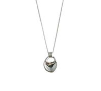 Catena lunga da donna in argento, con un design alla moda e di fascia alta in metallo pesante, perfetta per stratificazione casual e minimalista come collana