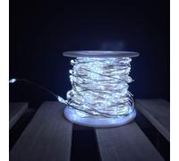 Catena M-C 200 MicroLED BIANCO 1,5mm Controller Integrato 8G Trasformatore Esterno Cavo Metal Argento 4+10m