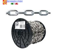 Catena Maglia Genovese Acciaio Saldata Zincata DIN 5685/A Nautica Bobina 10-100m