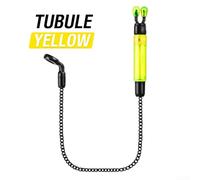 Catena morbida per pesca alla carpa, indicatore di abboccata con clip regolabile e camera luminosa integrata per pesca notturna con unità rossa (tubo sottile - giallo)