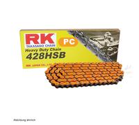 Catena Moto NEON ORANGE RK PC428SB Con 136 Rulli E Chiusura Clip Aperta