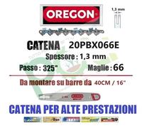 CATENA MOTOSEGA OREGON 20BPX066E PASSO .325 SPESSORE 1,3mm 66 MAGLIE