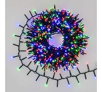Catena Nastro MiniCluster Ø6cm NSLG-MHD 1000 MiniLED 3mm gioco di luce automatico MultiFLASH DIAMOND Trasformatore Esterno e Interno Cavo Verde 4+20m (Multicolor)