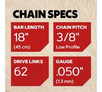 Catena Oregon 91P062E Standard 91P per adattarsi a McCulloch da 18 pollici, M...