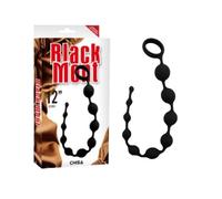 Catena Palle anali 31 cm con 9 perle nero silicone progressiva Super Flessibile