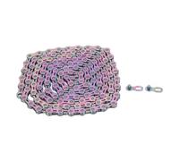 Catena per bici a 12 velocità, catena leggera per mountain bike e bici da strada con design a metà cava, doppia X Bridge per cambi di marcia fluidi, include 2 connettori per catena (Arcobaleno)