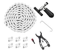 Catena per bicicletta a 6/7/8 marce, kit di riparazione della catena con pinza e connettori, accessori per bicicletta, facile installazione per principianti e appassionati