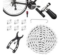 Catena per bicicletta a 6/7/8 velocità, kit di riparazione della catena con pinza per basso e legatura, facile installazione di accessori per ciclismo, bici da strada e sport