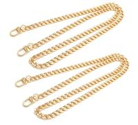 Catena per borse dorate, lunghezza 120 cm, tracolla in metallo, ricambio per borse fai da te, borse a tracolla, 2 pezzi