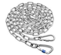 Catena per cani resistente per cani da 3 m, guinzaglio in metallo a prova di masticazione, guinzaglio lungo per cani da esterno con forte gancio girevole, corridore per cani all'aperto per campeggio