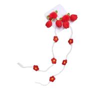 Catena Per Capelli Con Fermaglio A Clip,Barrettes di Perle e Fiori - Clip a Catena con Fiori per Capelli Intrecciati - Per la Scuola, Appuntamenti, Pendolari, Costume, Adolescenti, Signore, Amica e So