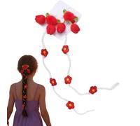 Catena Per Capelli Con Fermaglio A Clip - Un Paio Di Barrette Floreali Per Styling | Clip a Catena con Fiori per Capelli Intrecciati - Per la Scuola, Appuntamenti, Pendolari, Costume, Adolescenti, Sig