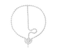 Catena per capelli con strass, per matrimoni, addio al nubilato, fronte, luccicante, decorazione per capelli con frange
