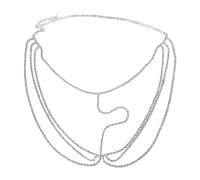 Catena per capelli in metallo per il viso, accessorio per matrimoni, night club, velo multistrato elegante per feste, matrimoni, catena per il viso, argento, Medio, come descritto